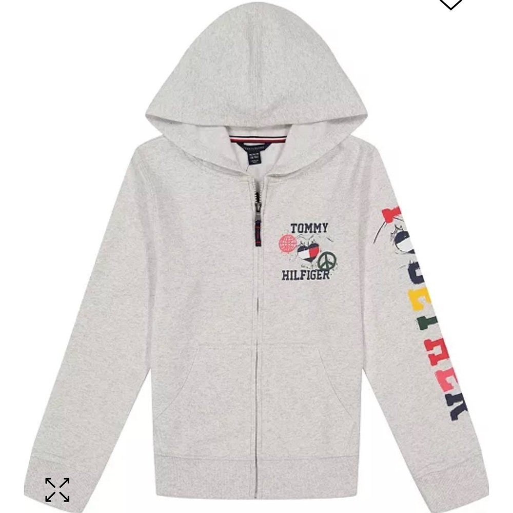 Tommy Hilfiger - Like New - Big Girls Together Logo Fleece Zip Up Hoodie